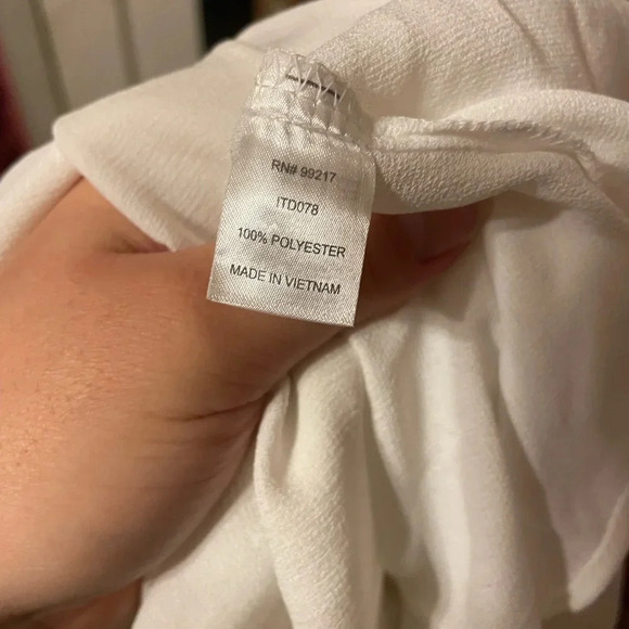 NWT CHARMING CHARLIE WHITE TIE FRONT BLOUSE - Picture 4 of 4